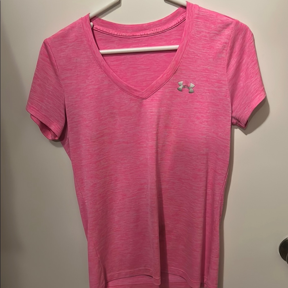 Under Armour Women's Heathered Pink Short Sleeve Tee